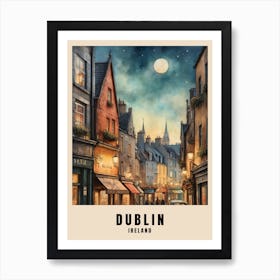 Dublin City Ireland Travel Poster (17) Art Print