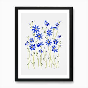 Blue Daisies Art Print