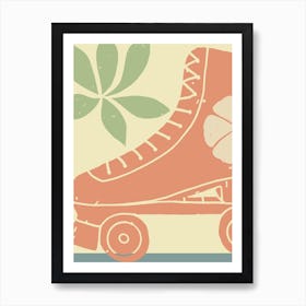 Retro Skate Print Colourful Wall Art Roller Skates Art Print