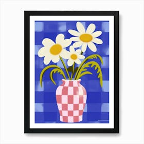 Wild Flowers Blue Tones In Vase 5 Art Print