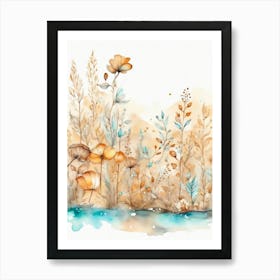 Watercolor Of Flowers Art Print