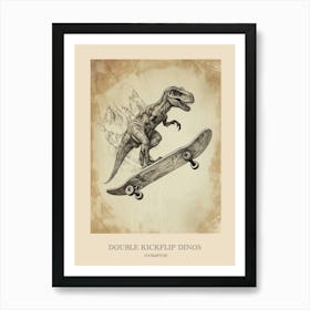 Oviraptor Vintage Dinosaur Poster 1 Art Print