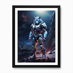 Wolf In Cyborg Body #2 Art Print