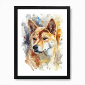 Shiba Inu Watercolor Painting 4 Art Print