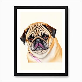 Pug Illustration Dog Art Print