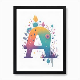 Colorful Letter A Illustration 72 Art Print