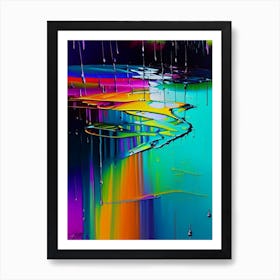 Rain Puddle Water Waterscape Bright Abstract 1 Art Print