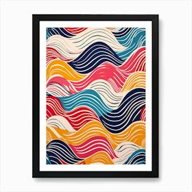 Abstract Wave Pattern, Matisse style 1 Art Print