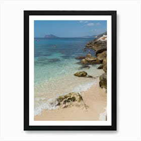 Clear sea water and rocks on the Mediterranean coast Art Print