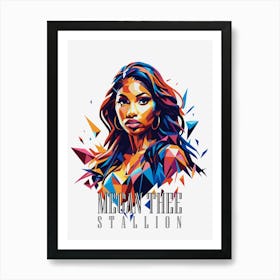 Megan Thee Stallion 01 Portrait Music Icon Style WPAP Pop Art Art Print