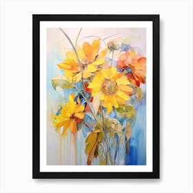 Abstract Flower Painting Sunflower 2 Art Print