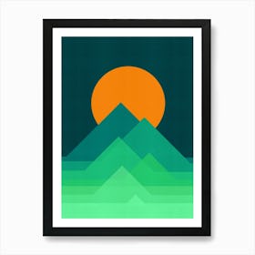 Geometric sunset 9 Art Print