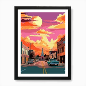 Ellensburg Washington Retro Pop Art 14 Art Print