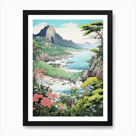 Yakushima Island In Kagoshima, Ukiyo E Drawing 2 Art Print