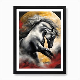 Horse In The Moonlight 2 Art Print