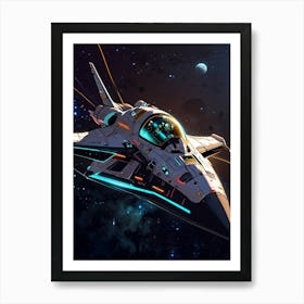 Spaceship In Space 1 Art Print