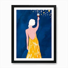 Pour Me Some Stars & A Moon Art Print