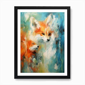 Foxes Abstract Expressionism 3 Art Print