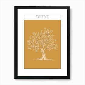 Olive Tree Minimalistic Drawing 3 Poster Art Print