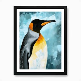 King Penguin Zavodovski Island Colour Block Painting 3 Art Print