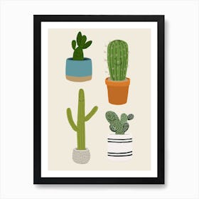 Happy Cactus Art Print