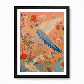 Maximalist Bird Painting Great Blue Heron 2 Art Print