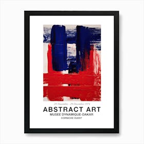 Blue And Red Brush Strokes Abstract 1 Exhibition Poster Art Print