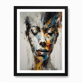  Portrait Art, Abstract Woman Face, Vibrant Colors Wall Art Art Print