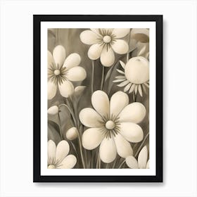 White Flowers Art Print