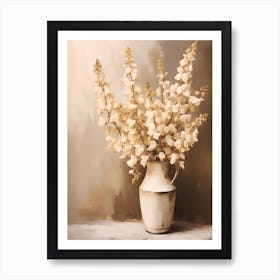 Snapdragon, Autumn Fall Flowers Sitting In A White Vase, Farmhouse Style 1 Art Print