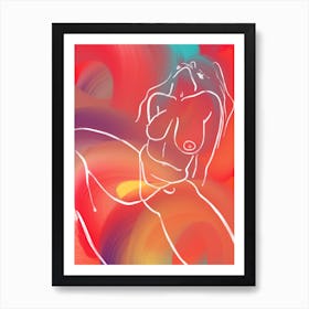 Nude Woman paint flow Art Print