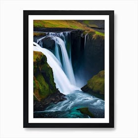 Langisjór Waterfall, Iceland Nat Viga Style (3) Art Print