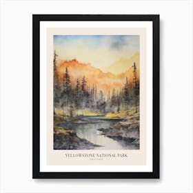 Autumn Forest Landscape Yellowstone National Park 2 Poster Art Print