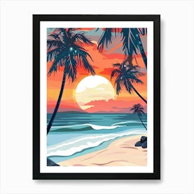 Sunset At The Beach 2 Art Print