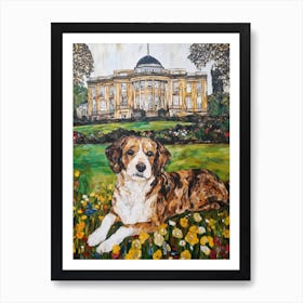 Painting Of A Dog In Kew Gardens, United Kingdom In The Style Of Gustav Klimt 04 Art Print