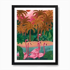 Flamingos Art Print