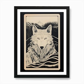 Kenai Peninsula Wolf Tarot Card 4 Art Print