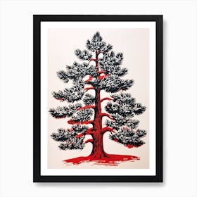 Pine Tree, Vitage Japan Poster Art Print
