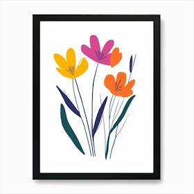 Flowers On A White Background 25 Art Print