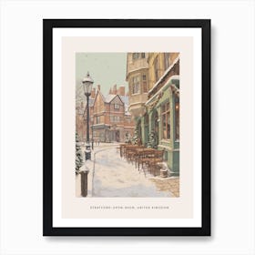 Vintage Winter Poster Stratford Upon Avon United Kingdom 1 Art Print