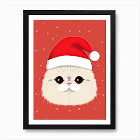 Cute Santa Cat 1 Art Print