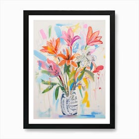 Flower Painting Fauvist Style Gloriosa Lily 4 Art Print