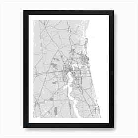 Jacksonville City Map Art Print