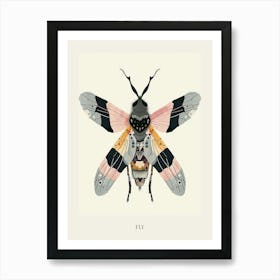 Colourful Insect Illustration Fly 2 Poster Art Print