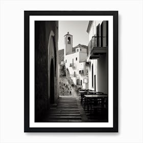 Amalfi, Italy, Mediterranean Black And White Photography Analogue 2 Art Print