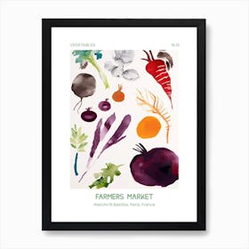Beetroot Vegetables Farmers Market 1bastille, Paris, France Art Print