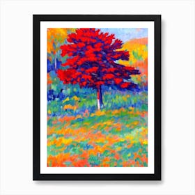 Colorado Blue Spruce tree Abstract Block Colour Art Print