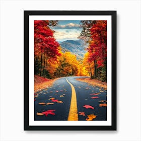 Autumn Road In The Mountains 3 Art Print