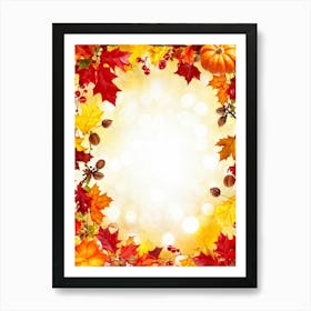 Autumn Leaves Glowing With Bright Yellows Fiery Oranges And Deep Reds Encased Within A Whimsical (5) Art Print