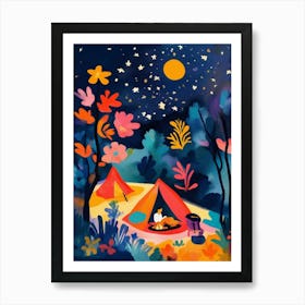 Camping At Night Art Print